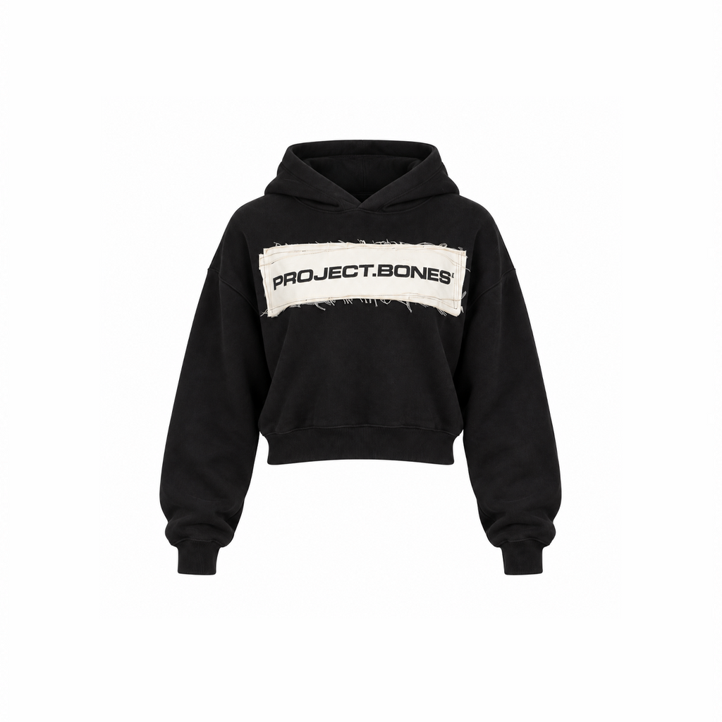 Project Bones Raw Label Cropped Hoodie