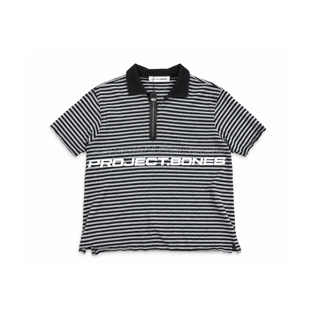 Project Bones “Reverse Signal” Striped Polo