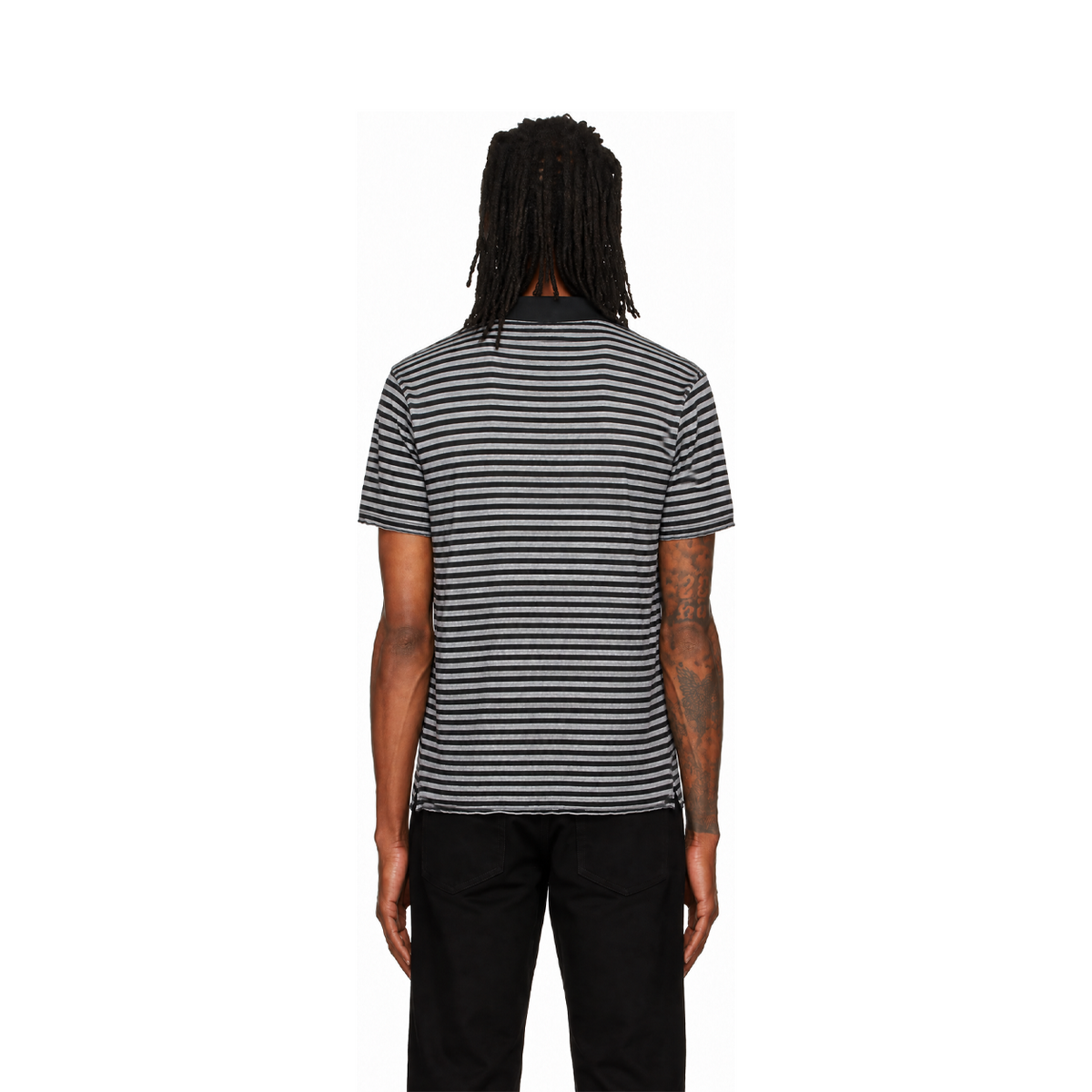 Project Bones “Reverse Signal” Striped Polo